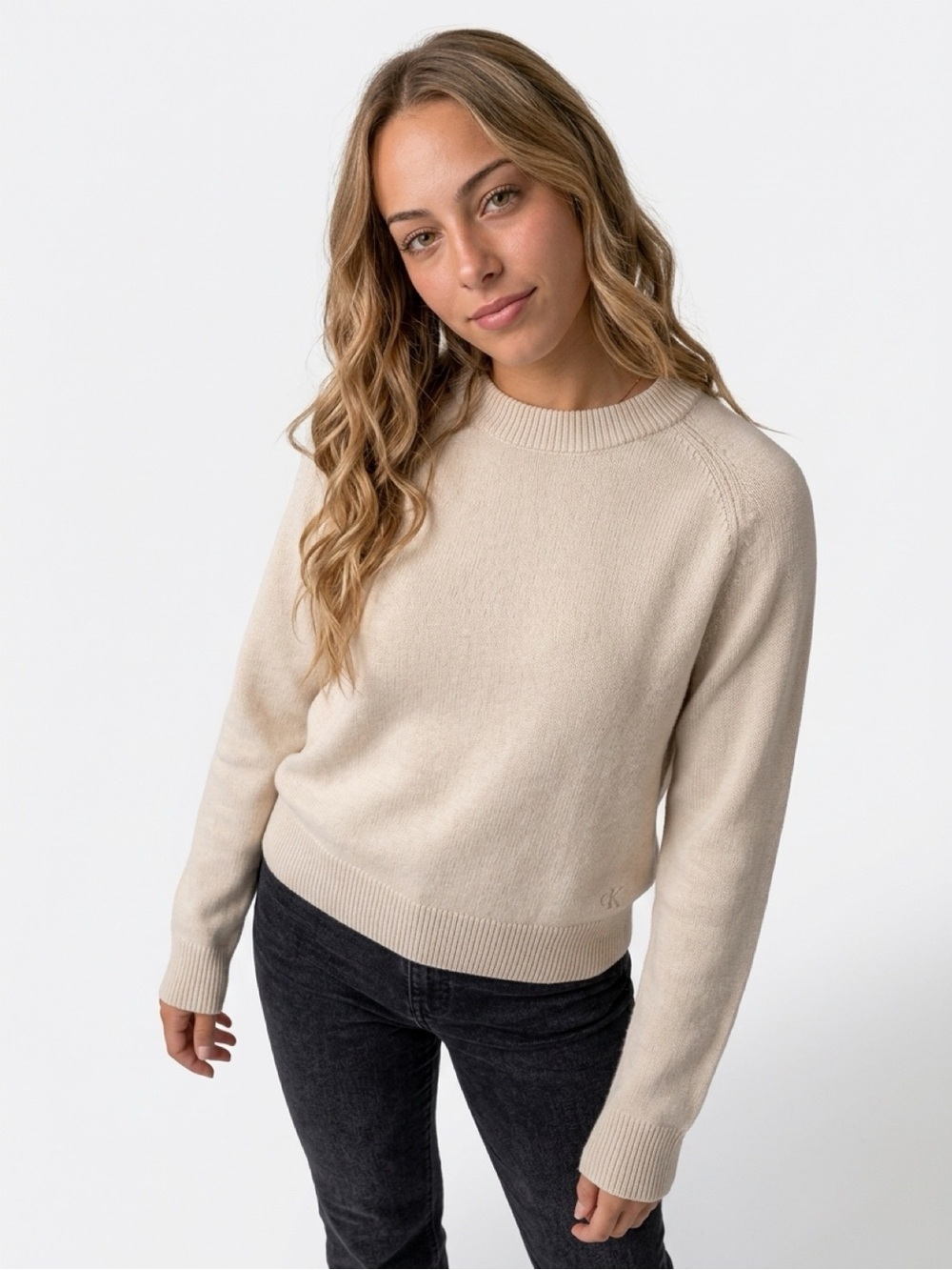 Calvin Klein Light Cream Crewneck Sweater